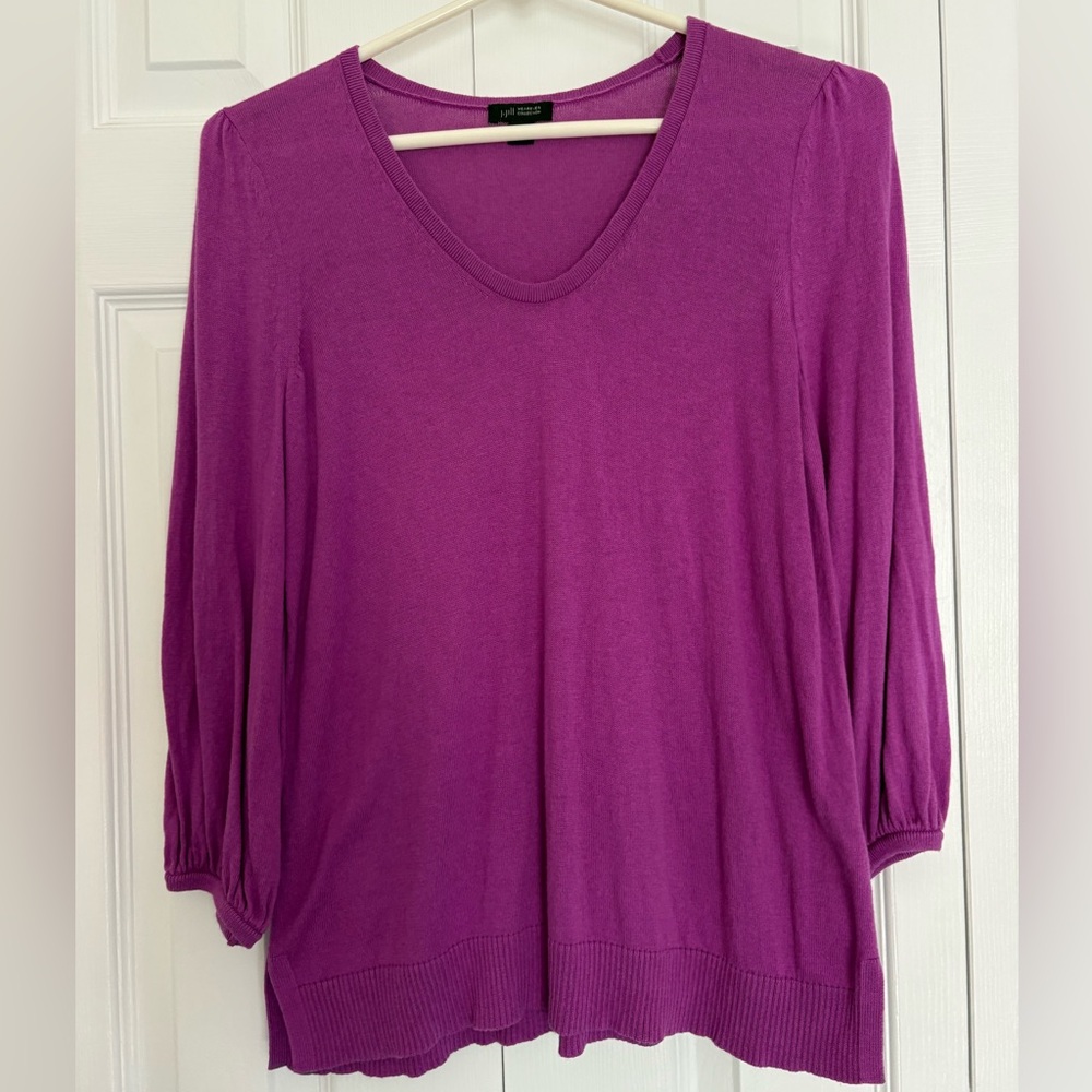 J. Jill Magenta Long Sleeve V-Neck Top *worn once*